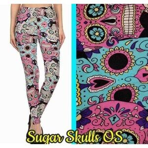 Honey & Lace Sugar Skull Leggings One Size